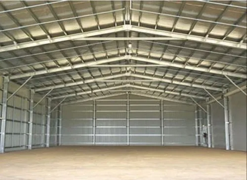 Interior of a large commercial steel structure